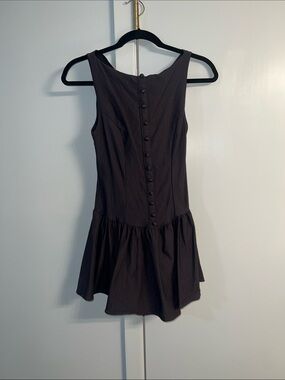 SHEIN Black Sleeveless Button-Back Mini Dress